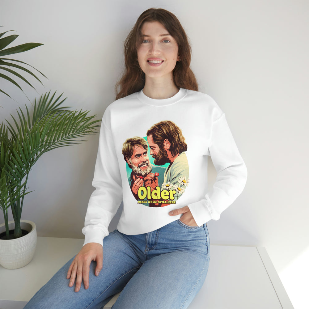 Older Means We're Still Here [Australian-Printed] - Unisex Heavy Blend™ Crewneck Sweatshirt