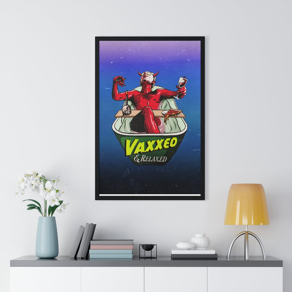 VAXXED + RELAXED [Coloured BG] - Premium Framed Vertical Poster