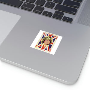 Queen Of Hearts - Square Vinyl Stickers