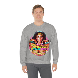 PROTECT TRANS LIVES [Australian-Printed] - Unisex Heavy Blend™ Crewneck Sweatshirt