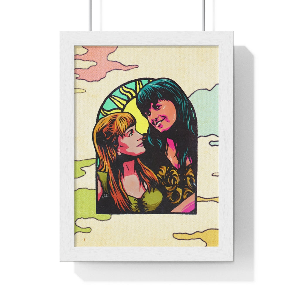 XENA X GABRIELLE [Coloured BG] - Premium Framed Vertical Poster