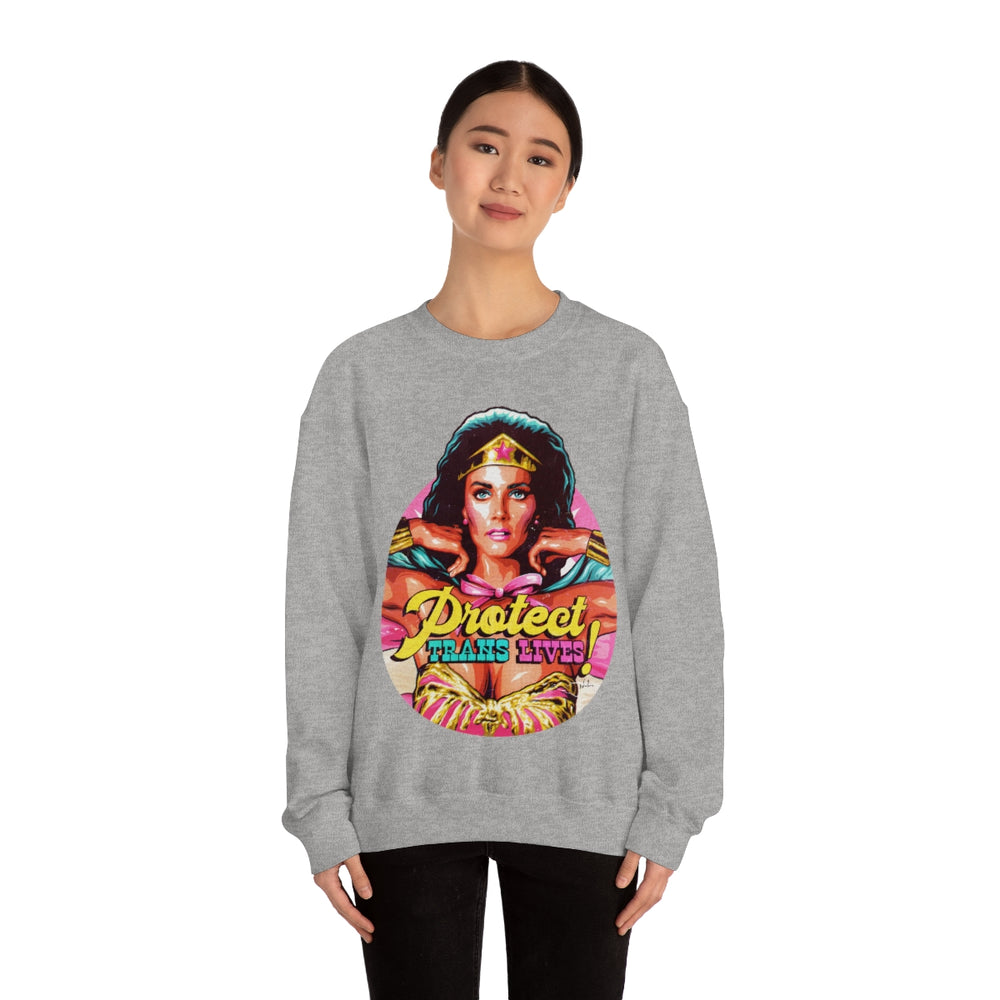 PROTECT TRANS LIVES [Australian-Printed] - Unisex Heavy Blend™ Crewneck Sweatshirt