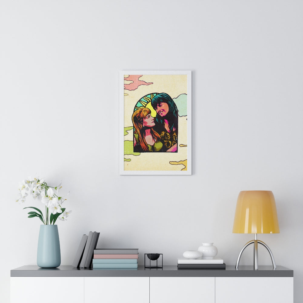 XENA X GABRIELLE [Coloured BG] - Premium Framed Vertical Poster