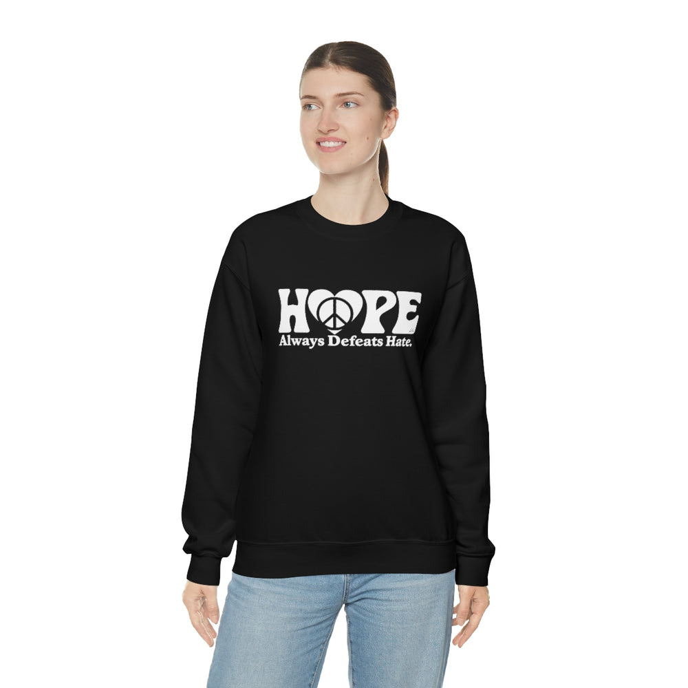 Hope Always Defeats Hate - Unisex Heavy Blend™ Crewneck Sweatshirt