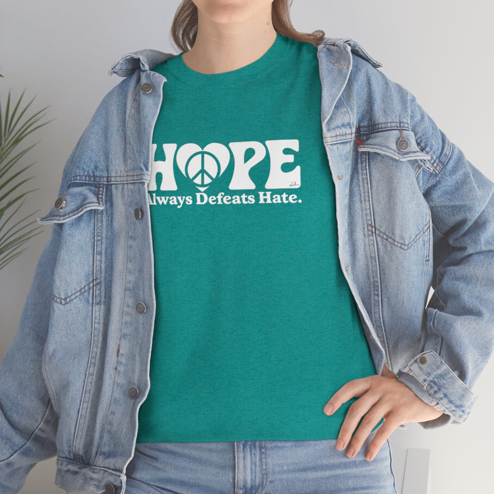 Hope Always Defeats Hate [Australian-Printed] - Unisex Heavy Cotton Tee