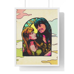 XENA X GABRIELLE [Coloured BG] - Premium Framed Vertical Poster