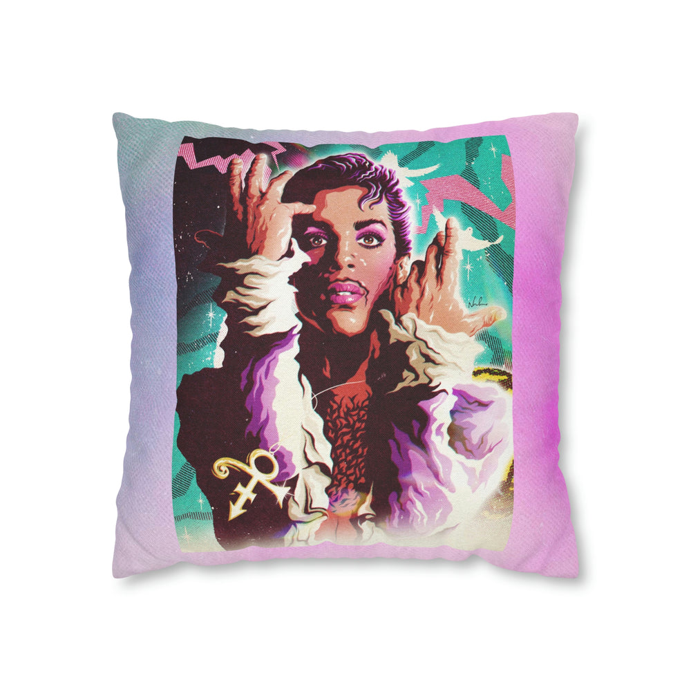 GALACTIC PRINCE - Spun Polyester Square Pillow Case 16x16" (Slip Only)