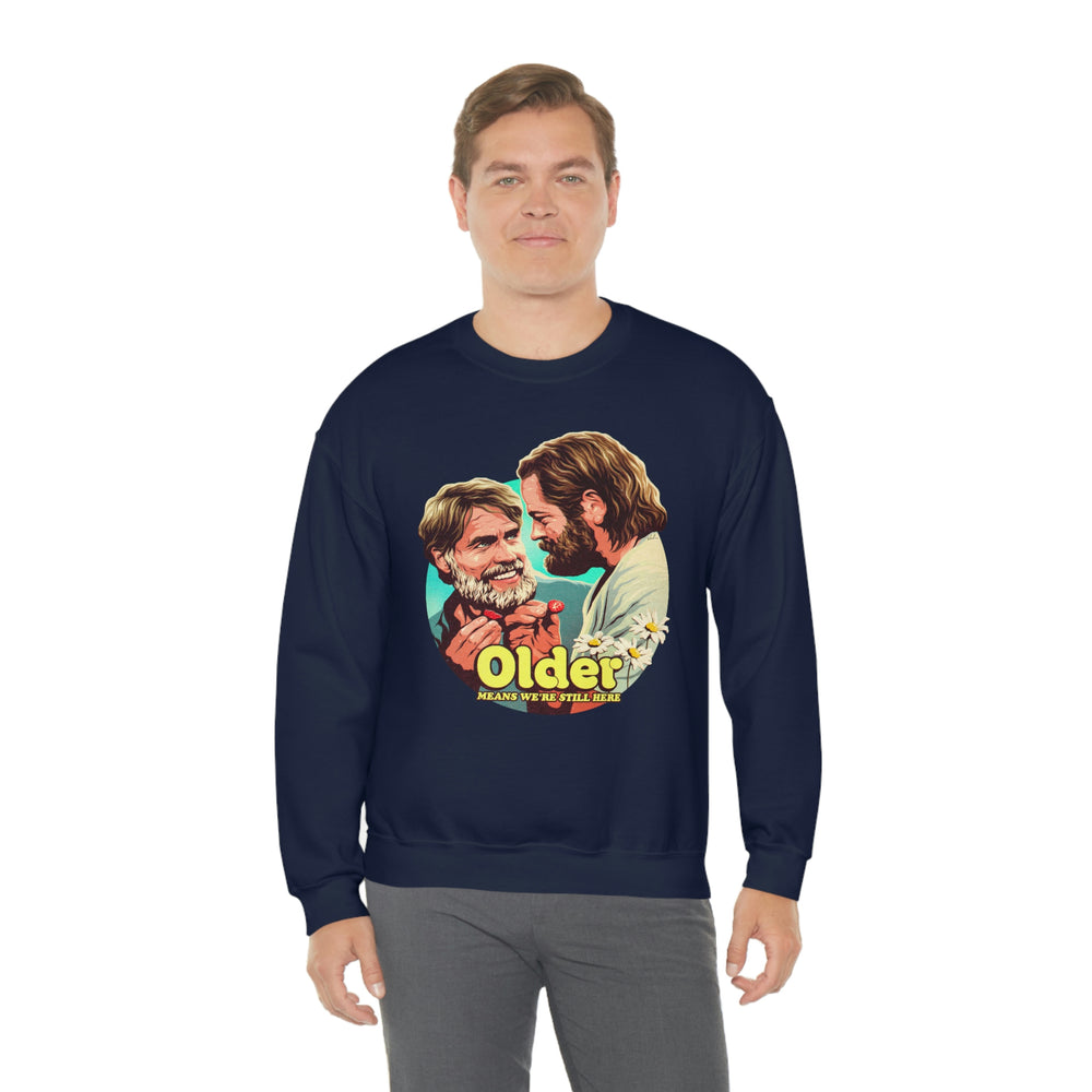 Older Means We're Still Here [Australian-Printed] - Unisex Heavy Blend™ Crewneck Sweatshirt