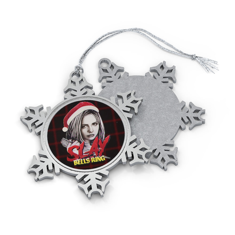 Slay Bells Ring - Pewter Snowflake Ornament