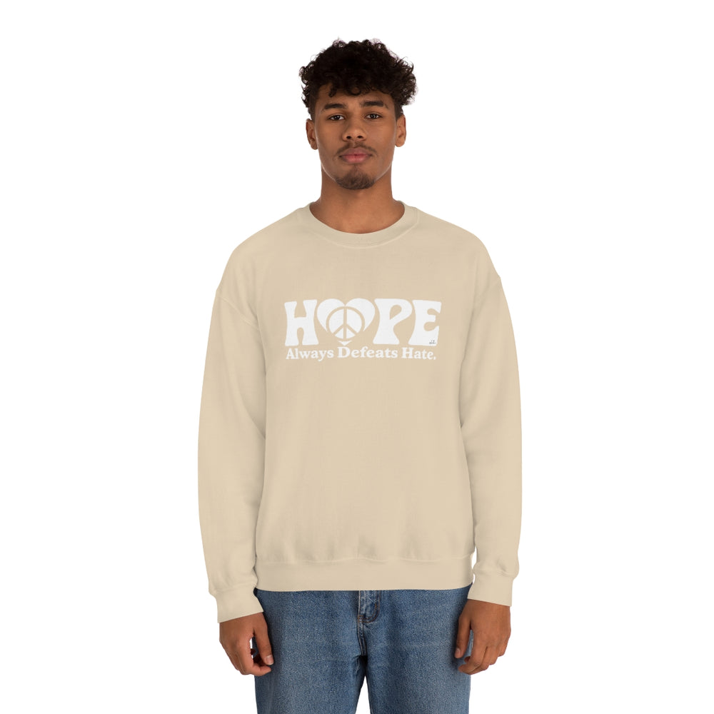 Hope Always Defeats Hate - Unisex Heavy Blend™ Crewneck Sweatshirt