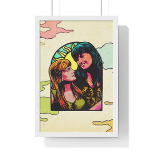 XENA X GABRIELLE [Coloured BG] - Premium Framed Vertical Poster