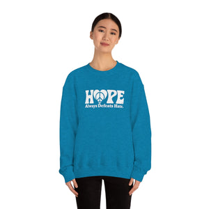 Hope Always Defeats Hate - Unisex Heavy Blend™ Crewneck Sweatshirt