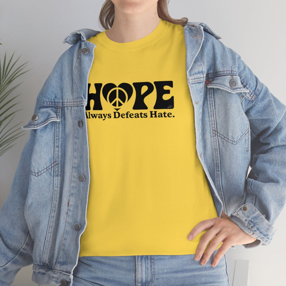 Hope Always Defeats Hate [Australian-Printed] - Unisex Heavy Cotton Tee