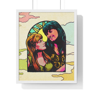 XENA X GABRIELLE [Coloured BG] - Premium Framed Vertical Poster