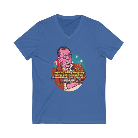 Bigoted, Boring, Arse-Gravy - Unisex Jersey Short Sleeve V-Neck Tee