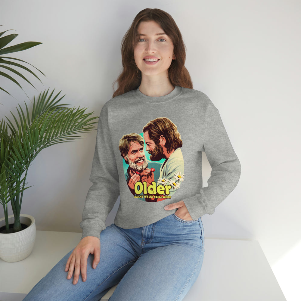 Older Means We're Still Here [Australian-Printed] - Unisex Heavy Blend™ Crewneck Sweatshirt