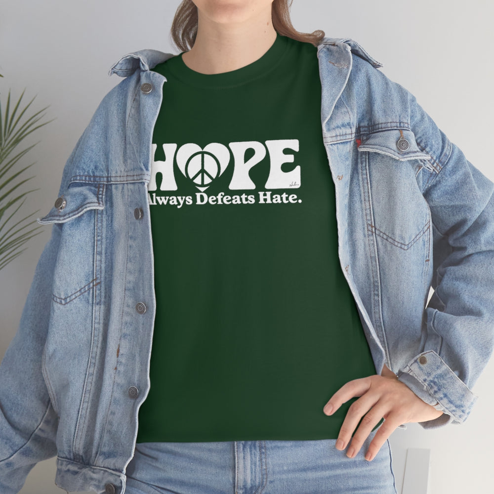 Hope Always Defeats Hate [Australian-Printed] - Unisex Heavy Cotton Tee