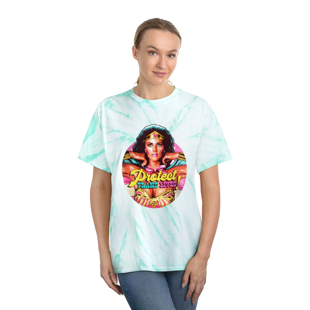 PROTECT TRANS LIVES - Tie-Dye Tee, Cyclone