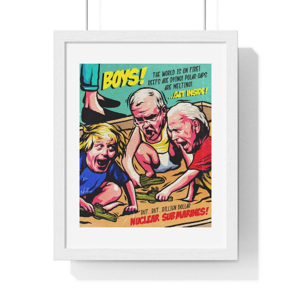 Boys And Their Dumb Toys - Premium Framed Vertical Poster