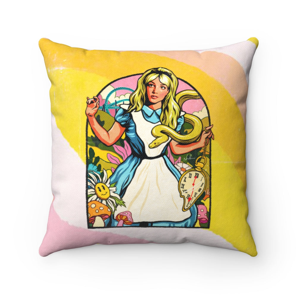 Down The Rabbit Hole - Spun Polyester Square Pillow Case 16x16" (Slip Only)