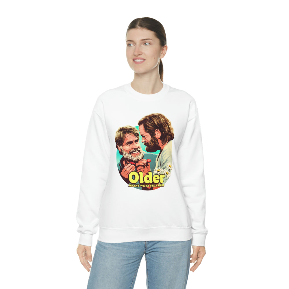 Older Means We're Still Here [Australian-Printed] - Unisex Heavy Blend™ Crewneck Sweatshirt