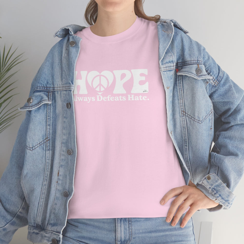 Hope Always Defeats Hate [Australian-Printed] - Unisex Heavy Cotton Tee