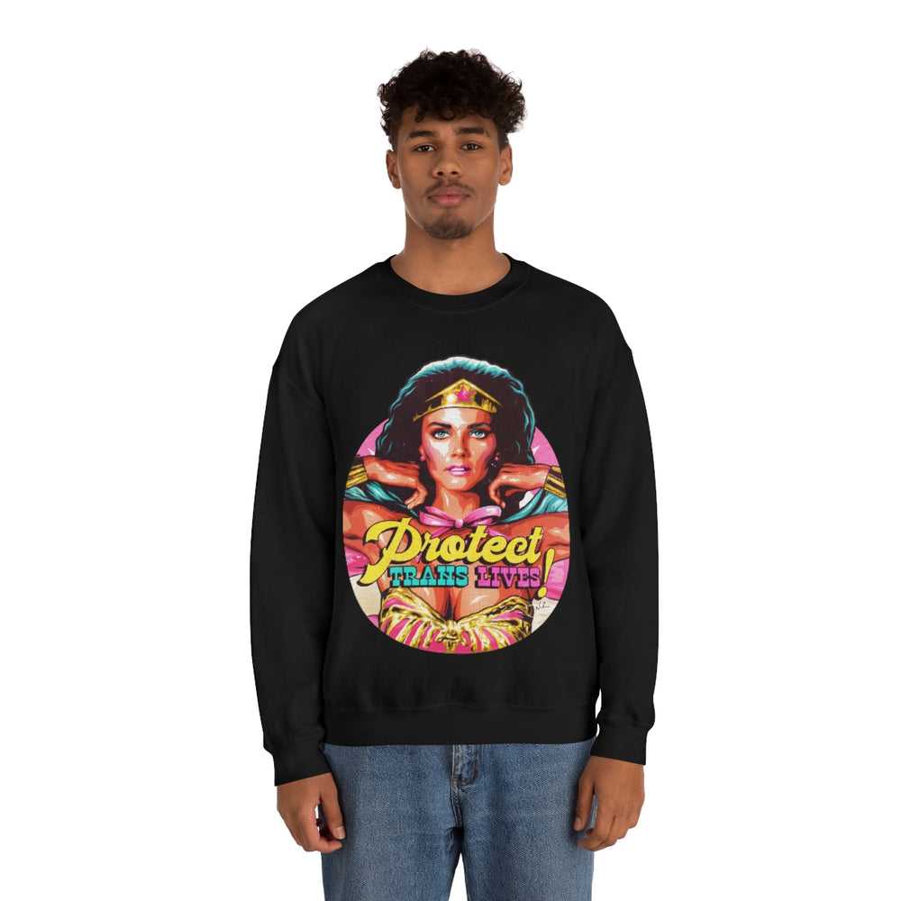 PROTECT TRANS LIVES [Australian-Printed] - Unisex Heavy Blend™ Crewneck Sweatshirt