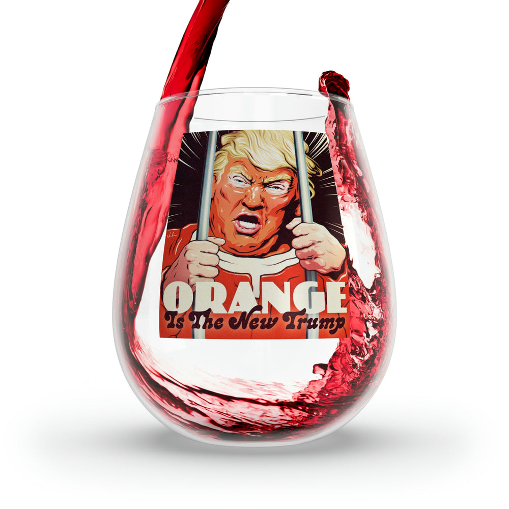 Orange Is The New Trump - Stemless Glass, 11.75oz
