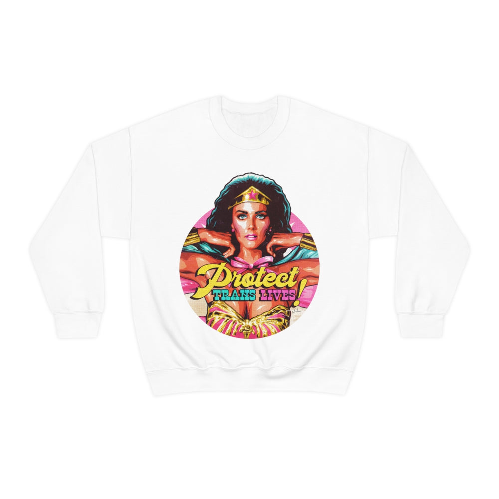 PROTECT TRANS LIVES [Australian-Printed] - Unisex Heavy Blend™ Crewneck Sweatshirt