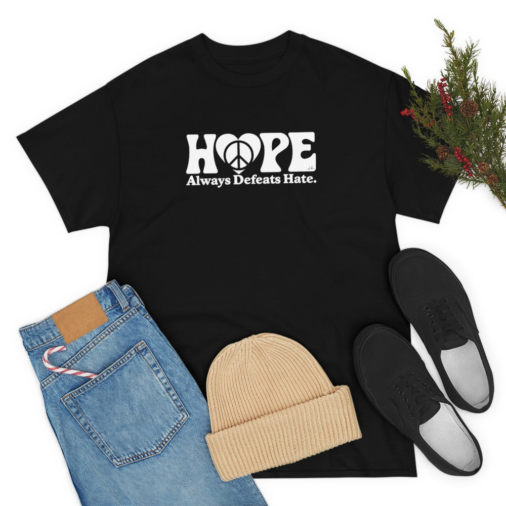 Hope Always Defeats Hate [Australian-Printed] - Unisex Heavy Cotton Tee