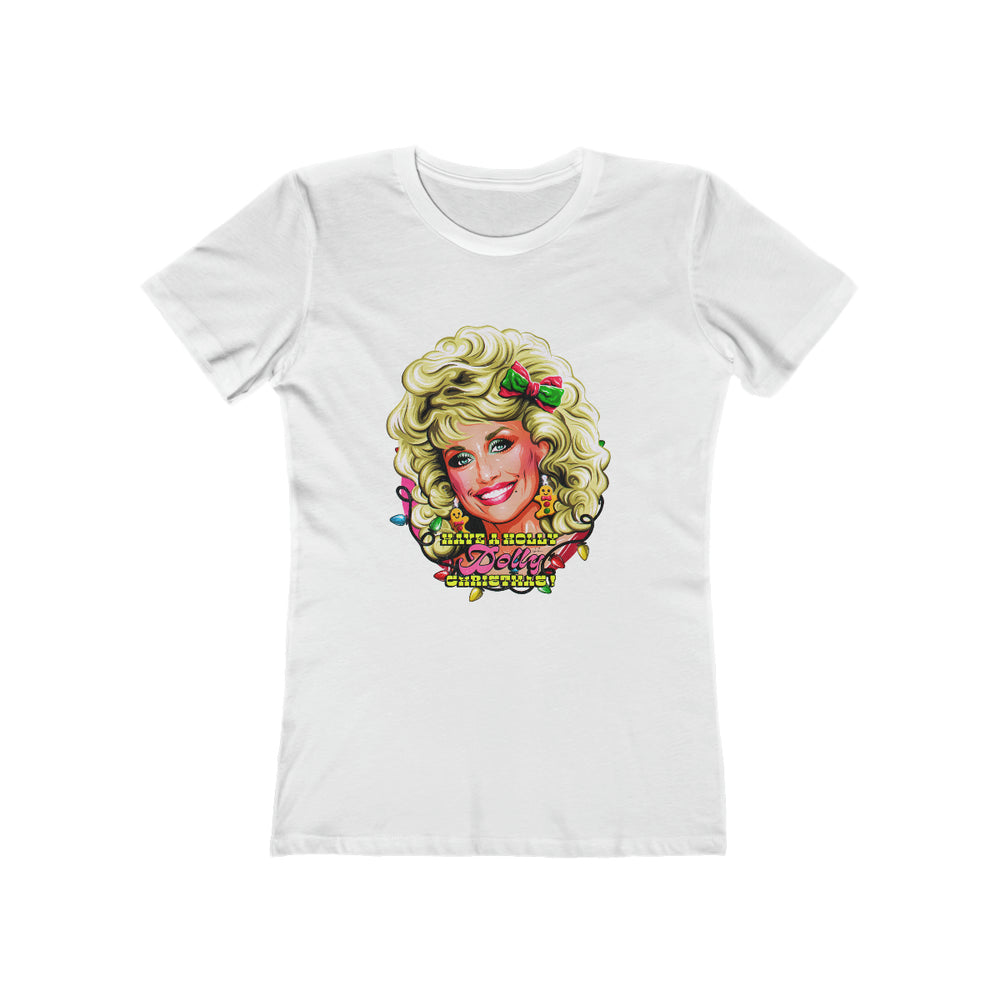 Have A Holly Dolly Christmas! [Australian-Printed] - Women's The Boyfriend Tee