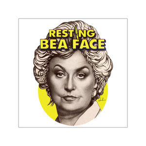 RESTING BEA FACE - Square Vinyl Stickers