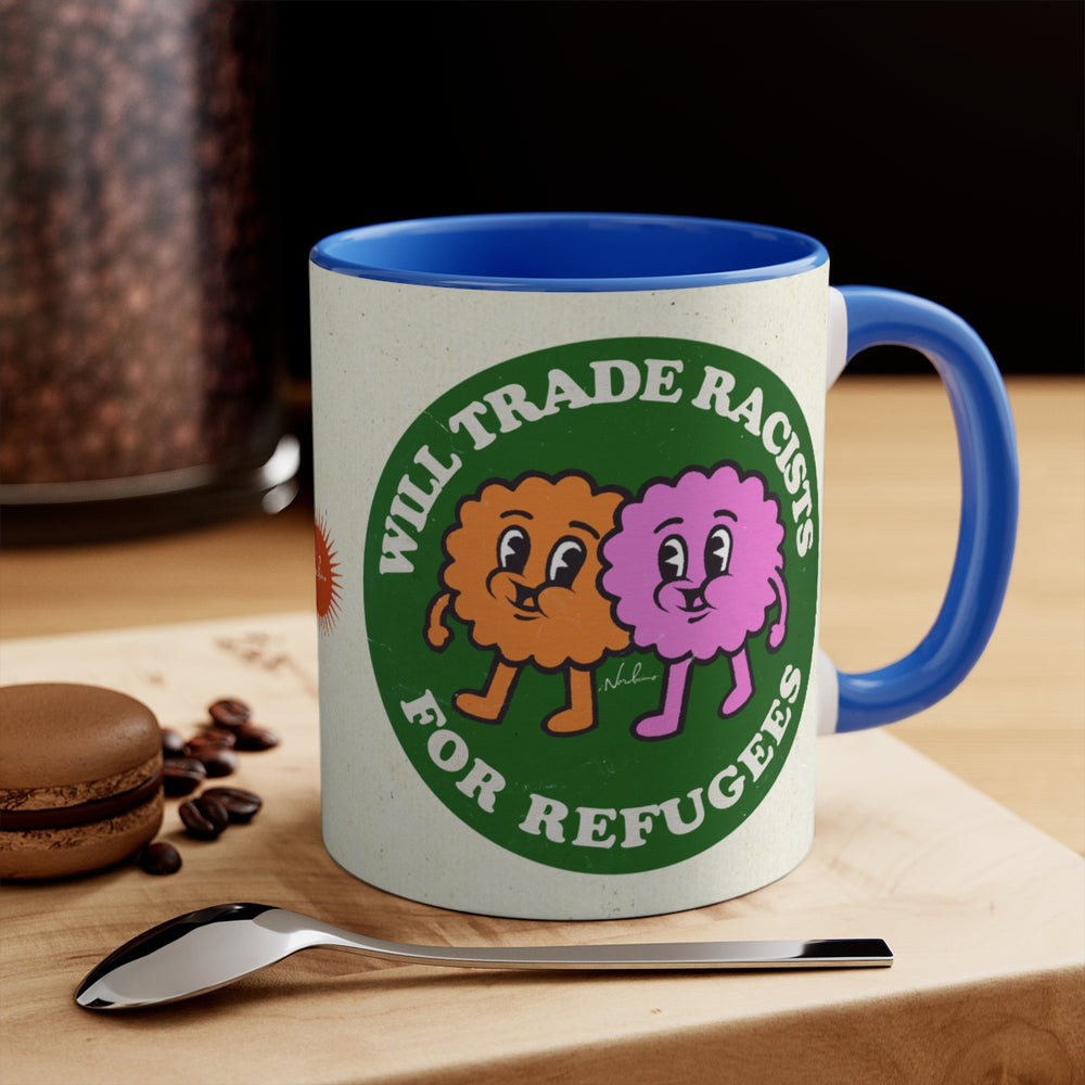 Will Trade Racists For Refugees (Australian Printed) - 11oz Accent Mug