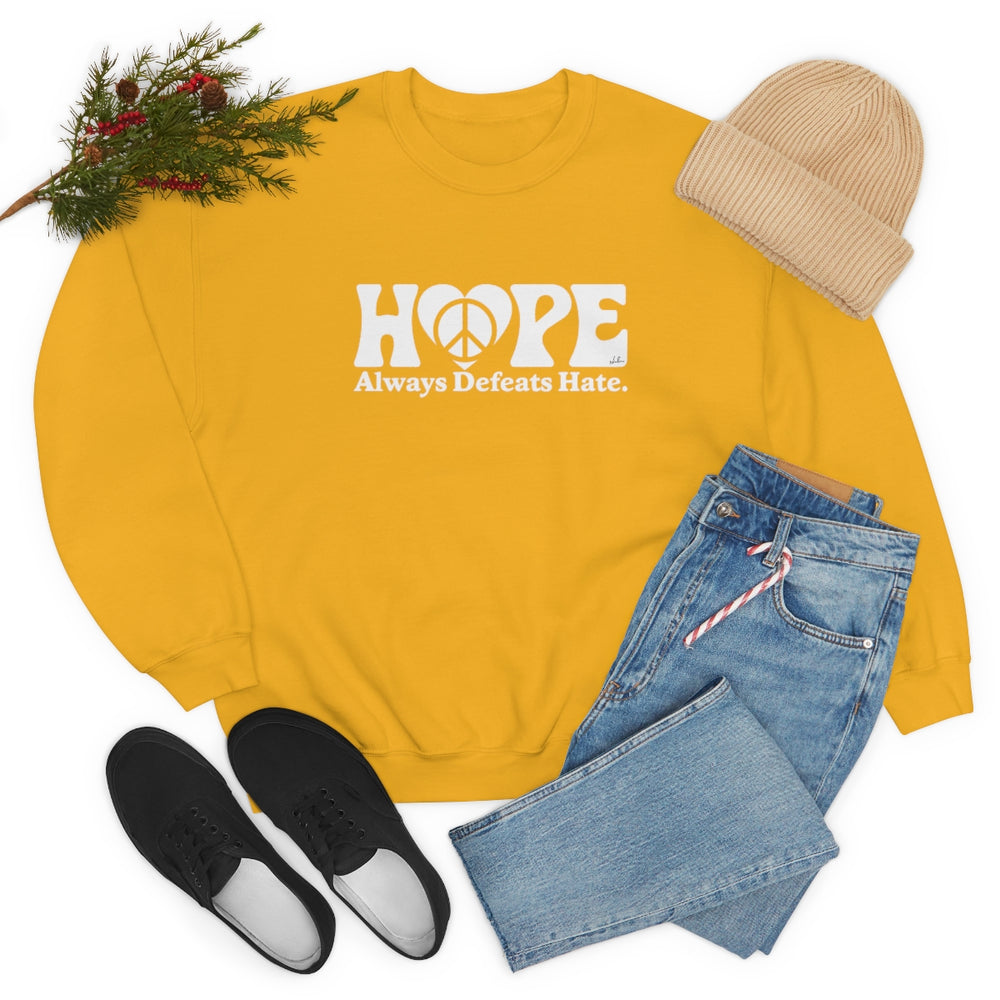 Hope Always Defeats Hate - Unisex Heavy Blend™ Crewneck Sweatshirt