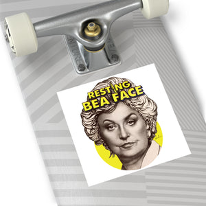 RESTING BEA FACE - Square Vinyl Stickers