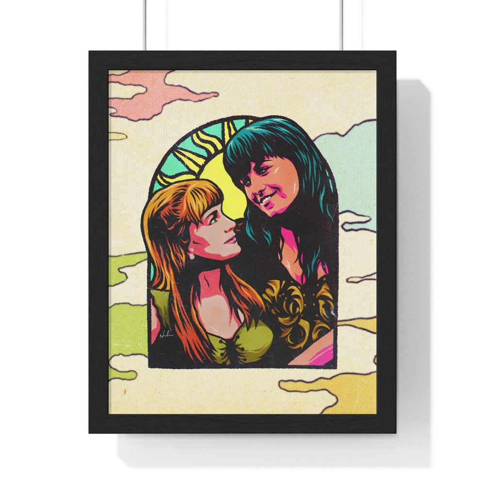 XENA X GABRIELLE [Coloured BG] - Premium Framed Vertical Poster