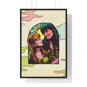 XENA X GABRIELLE [Coloured BG] - Premium Framed Vertical Poster