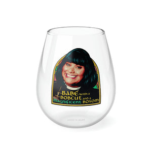 Babe With A Bobcut And A Magnificent Bosom - Stemless Glass, 11.75oz